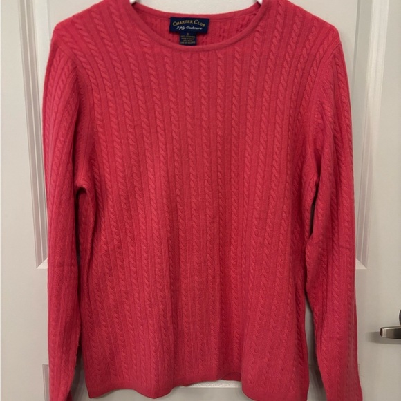 Charter Club Sweaters - Charter Club 100% Cashmere cable knit pink sweater size S